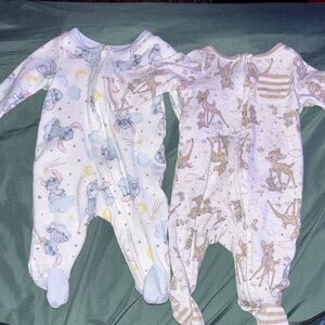 Disney Baby Newborn Onesie Bundle (2) VGUC Cute Prints